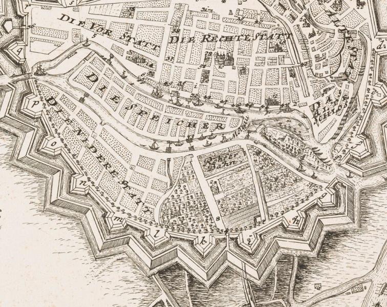 Historyczna mapa Dolnego Miasta